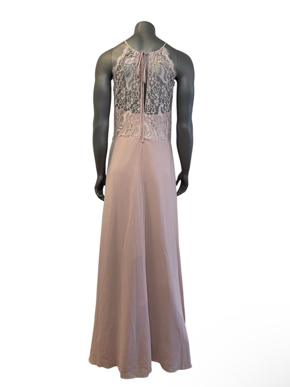 Hailey Paige Dress Women’s 16 5861-M Dusty Rose Lace Chiffon Long Full Long Prom - Picture 2 of 16